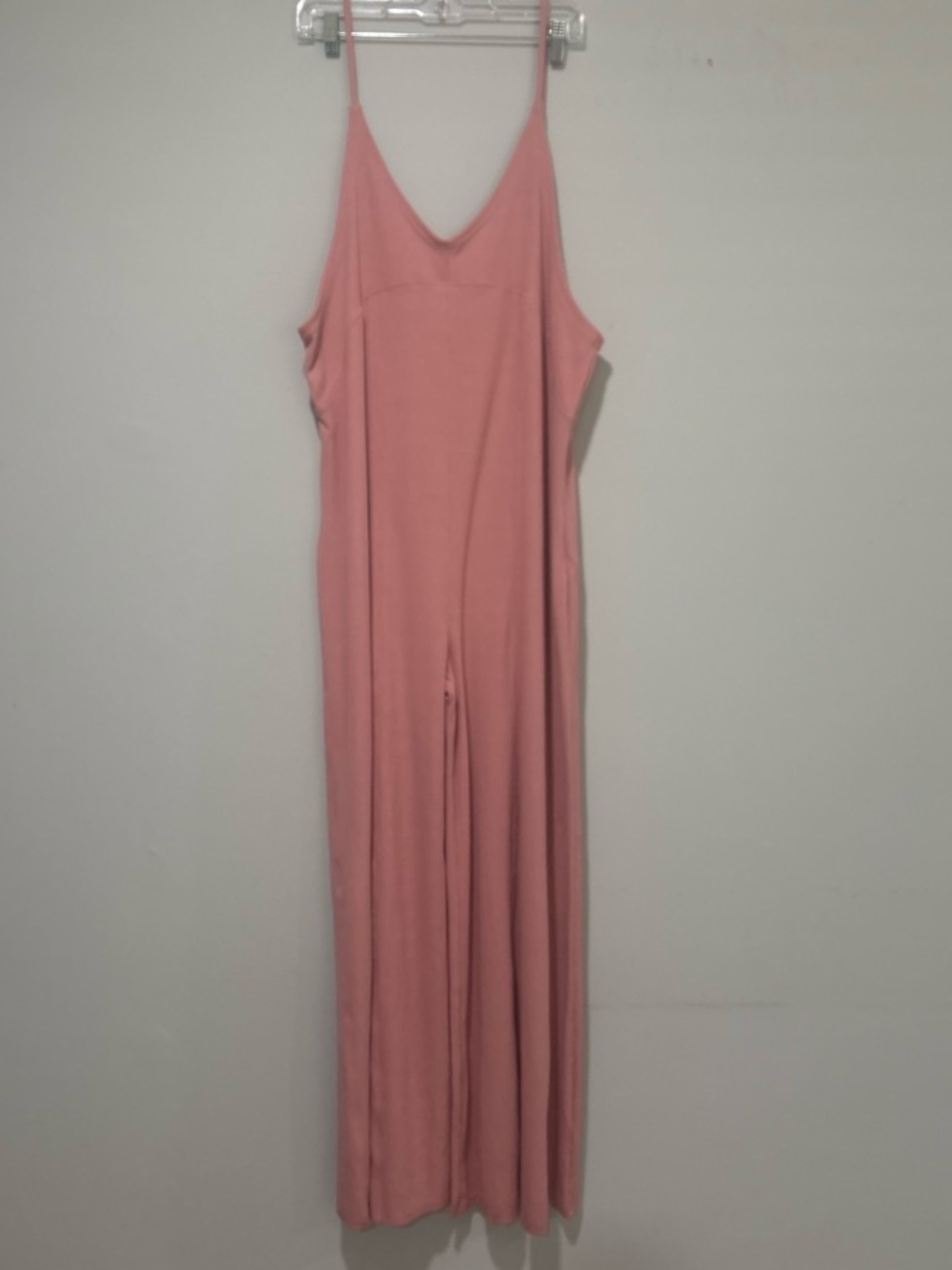 Ee:SOME ROSE PINK WIDE LEG BOHO  ADJUSTABLE STRAPS JUMPSUIT SIZE/L